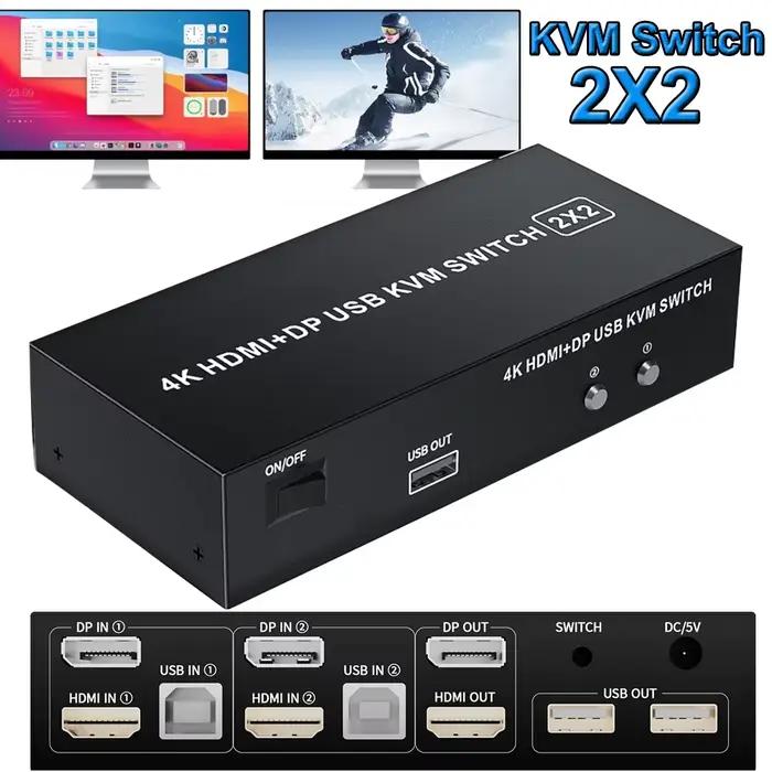 Commutateur KVM HDMI DisplayPort pour moniteur touristique