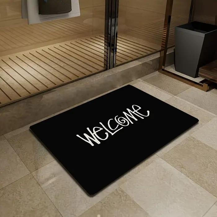 VIKAMA – paillasson d'entrée lavable en Machine, tapis de bienvenue Durable, noir, minimaliste, décoration de la maison