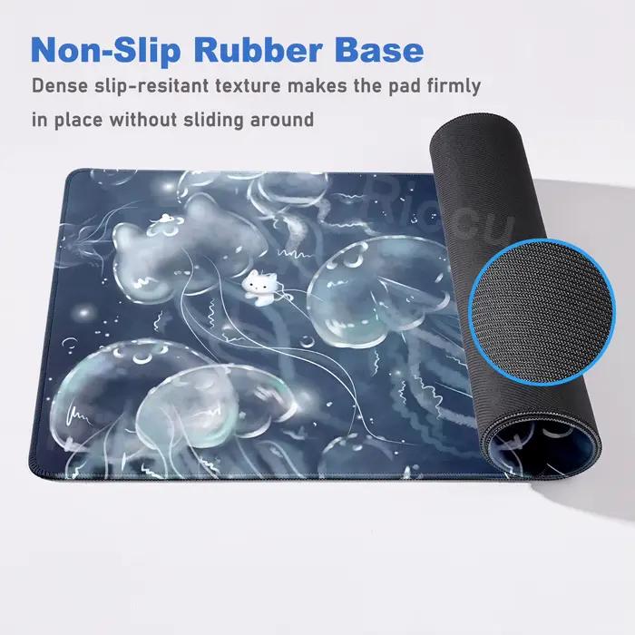 Grand tapis de souris à motif de méduse d'anime