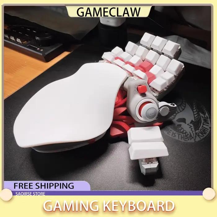 Clavier de jeu mécanique pour gauchers GameClaw avec joystick filaire réglable WASD