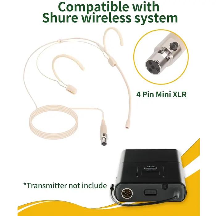 Micro-casque TA4F à fixation auriculaire ou supra-auriculaire pour système sans fil SHURE