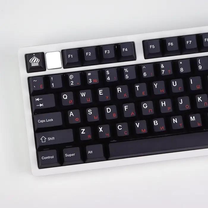KBDiy GMK – capuchons de touches en PBT rouge cyrilique