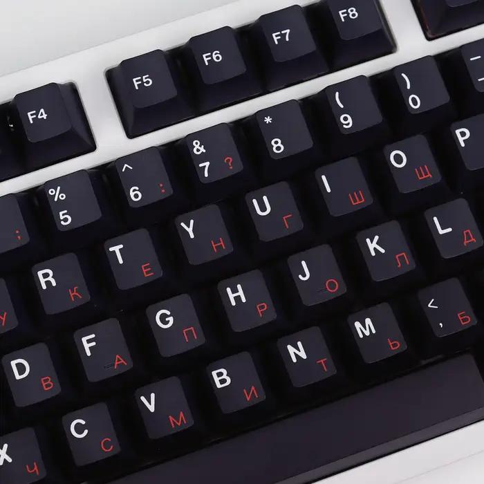 KBDiy GMK – capuchons de touches en PBT rouge cyrilique