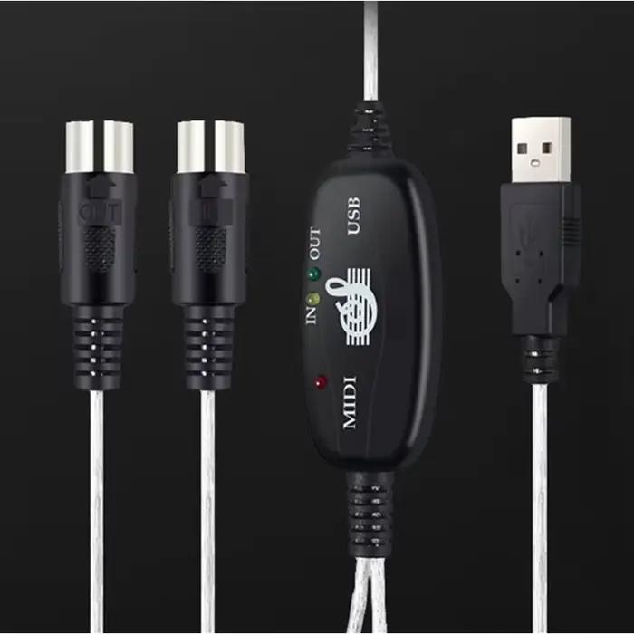 Câble Audio clavier vers PC USB câble MIDI convertisseur PC vers musique clavier cordon USB IN-OUT câble d'interface MIDI pour musiciens professionnels et amateurs occasionnels