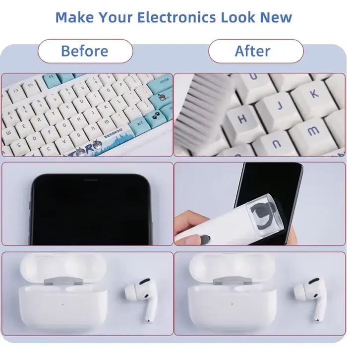 Kit de nettoyage 7 en 1 pour clavier, écran, écouteurs et accessoires électroniques multifonctionnels pour un nettoyage précis et durable de votre matériel informatique