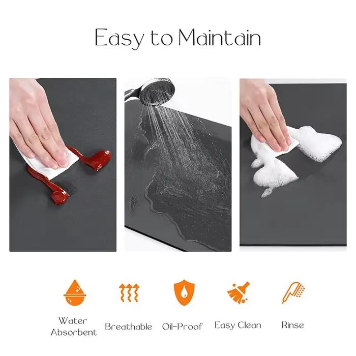 Tapis anti-poussière pour réfrigérateur Cuisine Micro-ondes Tapis anti-poussière pour table de café Tapis antidérapant pour salle de bain Housses pour machine à laver