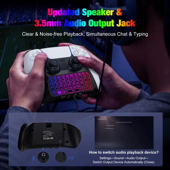 Clavier rétroéclairé rvb pour manette PS5