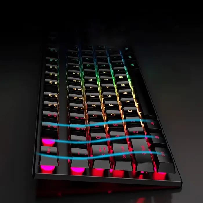 EWEADN Clavier de jeu mécanique filaire 104 touches rétroéclairage rvb