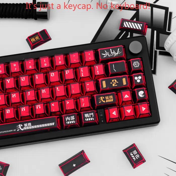 Kit de capuchons de touches Manga rouge noir cerise