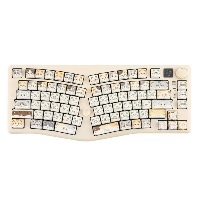 Clavier mécanique LEOBOG A75 Alice Layout joystick sans fil filaire interrupteurs noirs bleus couleurs argent noir blanc pour gamer créateur