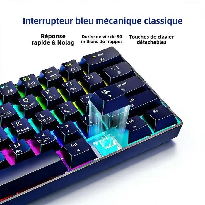 Clavier mécanique rétroéclairé RVB 61 touches