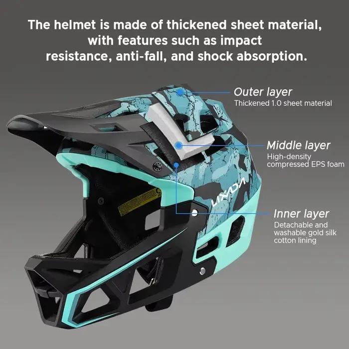Équipement de cyclisme de sécurité pour vélo de montagne, casque intégral pour adultes de course de descente avec 31 évents et visière réglable, hommes/femmes