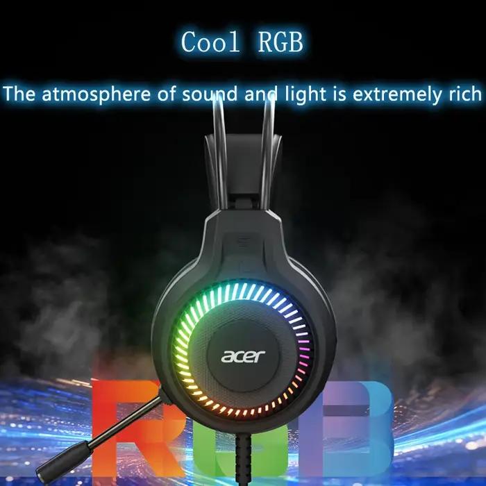 Acer OHW303 casques Gamer 7.1 stéréo virtuel Surround basse écouteur lumière LED casque de jeu pour ordinateur PC