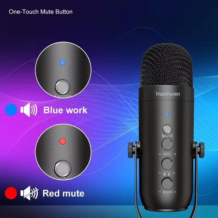 Haomuren-Kit de microphone professionnel à condensateur cardioïde