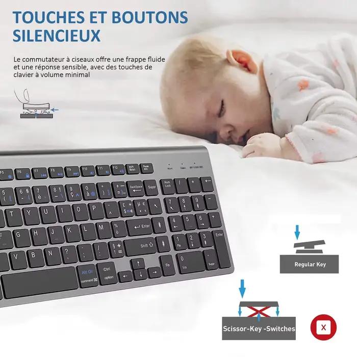 Clavier français sans fil AZERTY