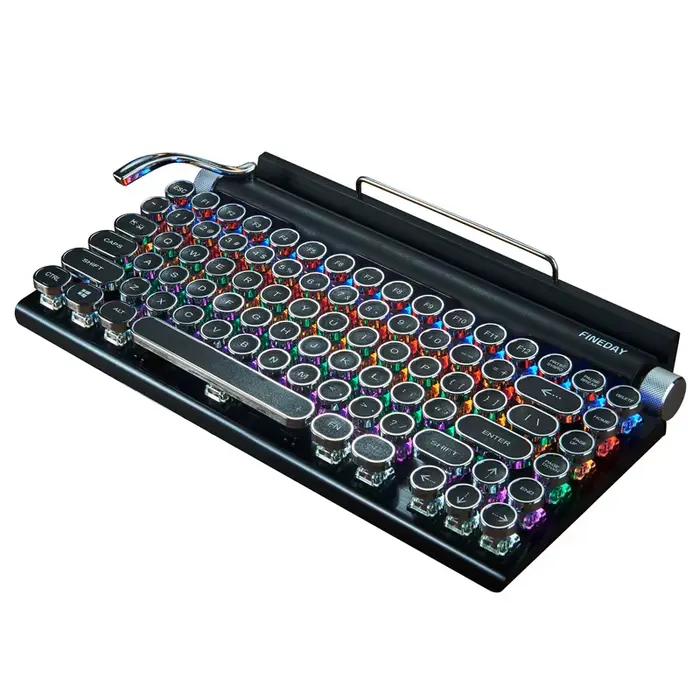 Clavier mécanique rétro à touches punk style machine à écrire