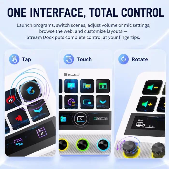Clavier visuel programmable MiraBox Stream Deck N4 Pro pour bureau et portable occasions spéciales contrôle intuitif minimaliste