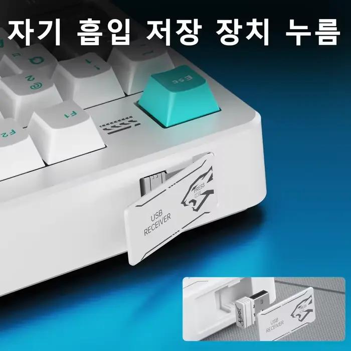 AULA × LINGBAO K98 clavier mécanique sans fil lettres coréennes personnalisées capuchons de touches PBT commutateur LEOBOG remplaçable à chaud disposition 90%