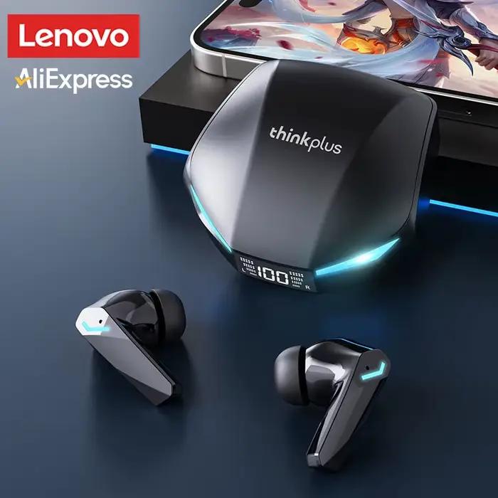 Ecouteurs de jeu sans fil Lenovo GM2 Pro TWS avec affichage de batterie LED et annulation active du bruit pour jeu intense et communication claire en extérieur et en intérieur