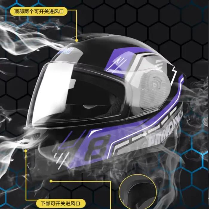 Casque de moto casque intégral pour hommes et femmes casque de sécurité pour Scooter électrique hiver Anti-buée et chaud