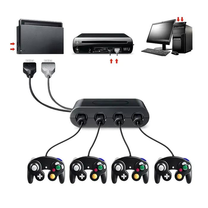 Convertisseur de lecteur 4 ports pour adaptateur de contrôleur GameCube pour Wii-U/Switch