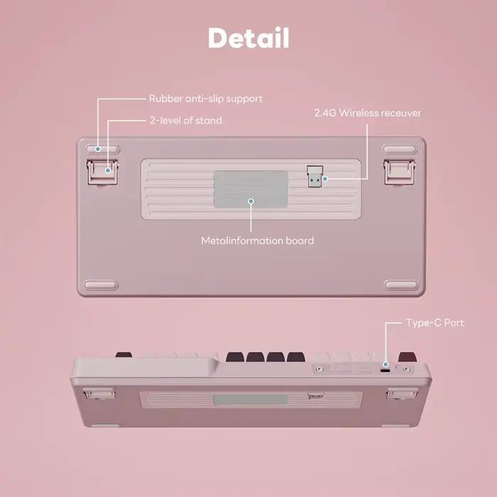 Clavier mécanique sans fil KZZI K75Lite Tri-mode 75% 82 touches