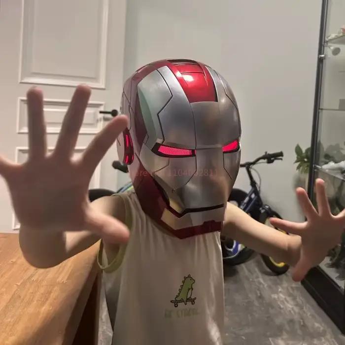 Casque Iron Man Mk5 1/1, portable et transformable, ouverture et fermeture électriques à commande vocale, objet de collection et de décoration