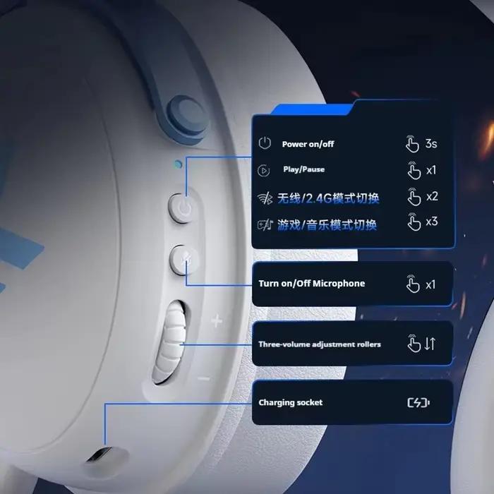 MCHOSE V9 Pro casque Bluetooth sans fil avec micro tri-mode réduction du bruit son dynamique et faible retard cadeaux de bureau et de jeu