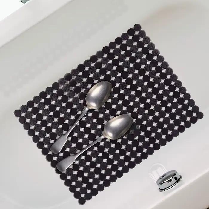 Paquet de 2 tapis d'évier de cuisine pour éviers en acier inoxydable/céramique, protecteurs écologiques en PVC pour le fond d'évier de cuisine, réglable