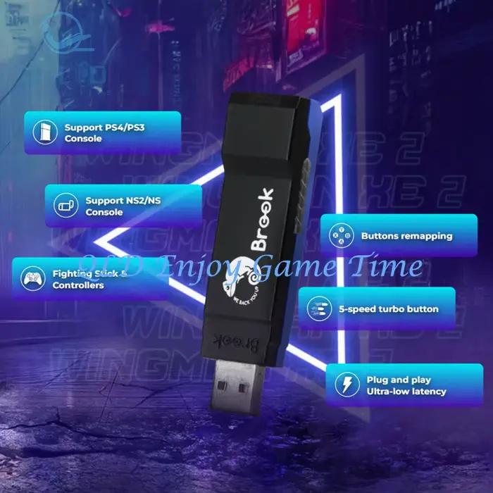 Brook Wingman XE2 adaptateur USB convertisseur pour contrôleurs Xbox série X S/PS5 pour PS4/PS3/Switch Console PC