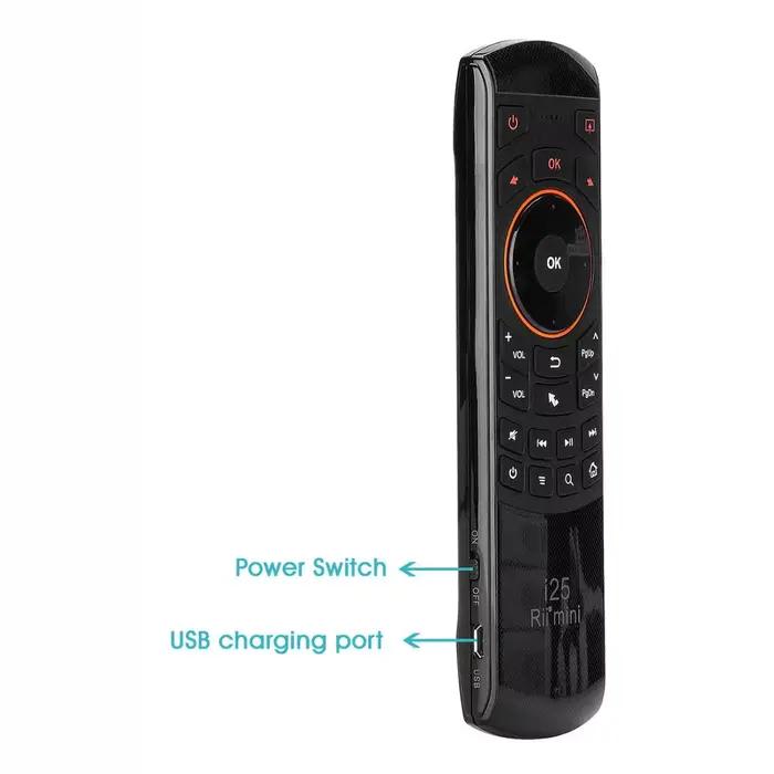 Rii Mini i25 HE/RU/US/AR/FR clavier sans fil Air Mouse télécommande avec clé Programmable pour Smart TV Android TV Box Fire TV