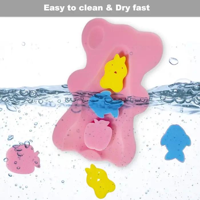 Éponge de bain douce pour bébé, tapis antidérapant pour baignoire, siège de soutien pour le bain, tapis flottant pour la douche des nouveau-nés