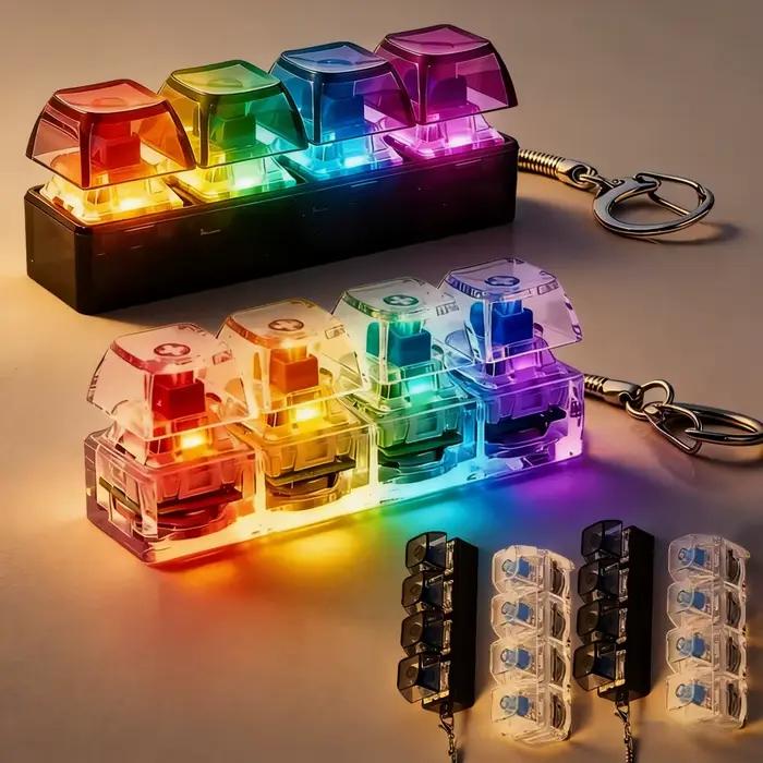 Porte-clés clavier lumineux à 4 boutons