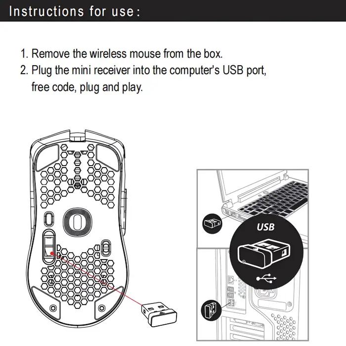 Souris sans fil 2, 4 G avec batterie rechargeable intégrée