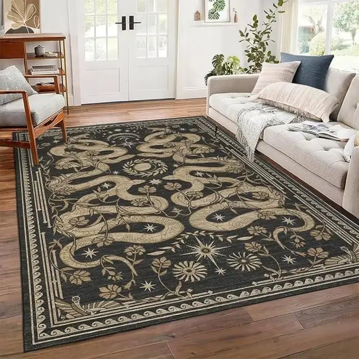 Tapis Dragon chinois motif fleur vintage polyester moderne salon décoration chambre hôtel extérieur commercialisation occassions spéciales
