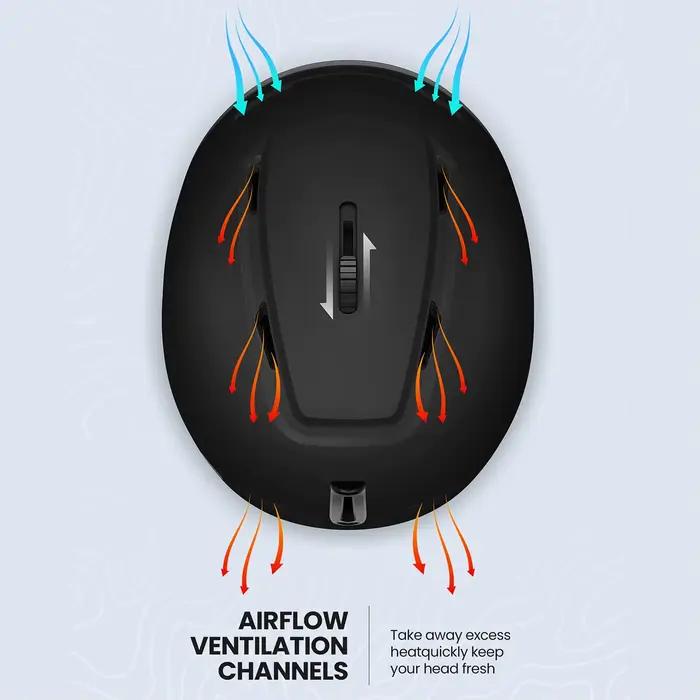 Casque de ski OutdoorMaster MIPS avec protège-oreilles, 8 aérations réglables, PC+EPS, haute qualité, pour snowboard, ski, skateboard, sports de plein air