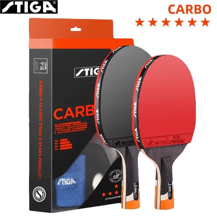 STIGA CARBO-Raquette de tennis de table 6 étoiles 5 + 2