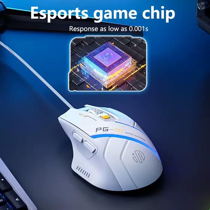 Souris de jeu filaire USB INPHIC PG1 avec rétroéclairage RVB