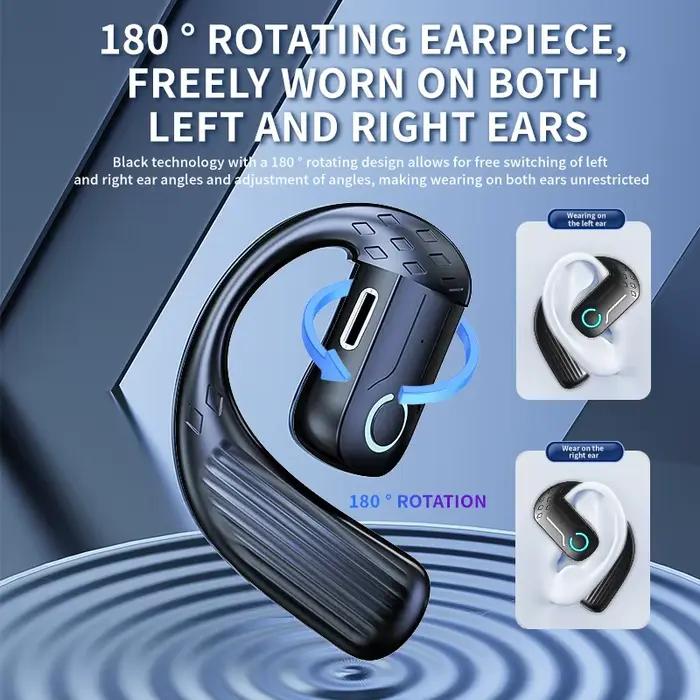 Écouteur sans fil ouvert Bluetooth 5.4 180 ° Casque universel d'oreille gauche droite réglable de Rotation avec le