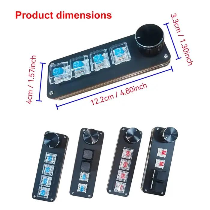 Mini clavier mécanique à 4 touches - Accès rapide aux fonctions de bureau