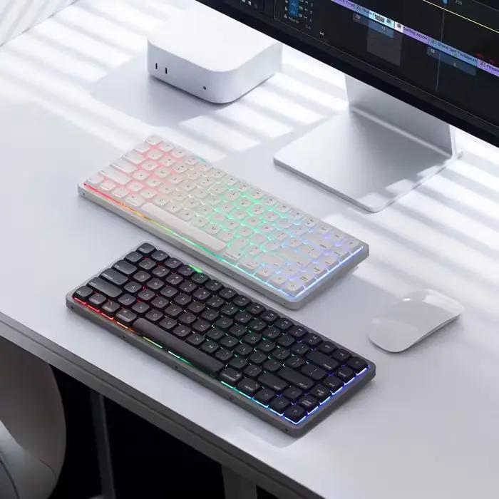 Personnalisé à chaud RGB Tri-mode mécanique clavier joint aluminium CNC Akko Air 01 Profil bas