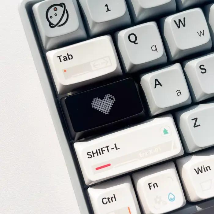 Echome translucide coeur Keycaps personnalisé Cool ABS casquettes/démarrage court 1.75UKey casquettes pour clavier mécanique jeu accessoires cadeau