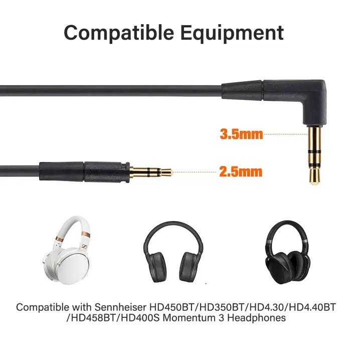 Câble pour écouteurs Sennheiser HD400S HD450BT HD350BT HD4.30 HD4.40BT Momentum 4 3 2 1