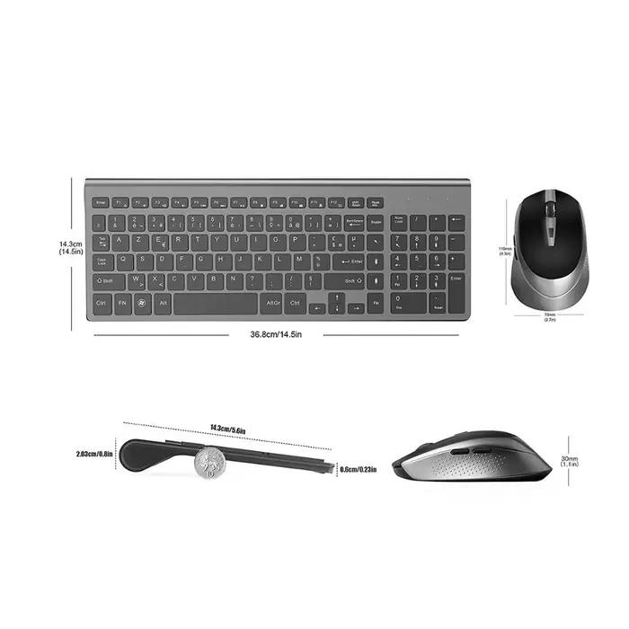 Wireless Keyboard and Mouse Combo French(AZERTY) Russian Spain USA Layout 2400DPI 2.4G Full Size Silent Button