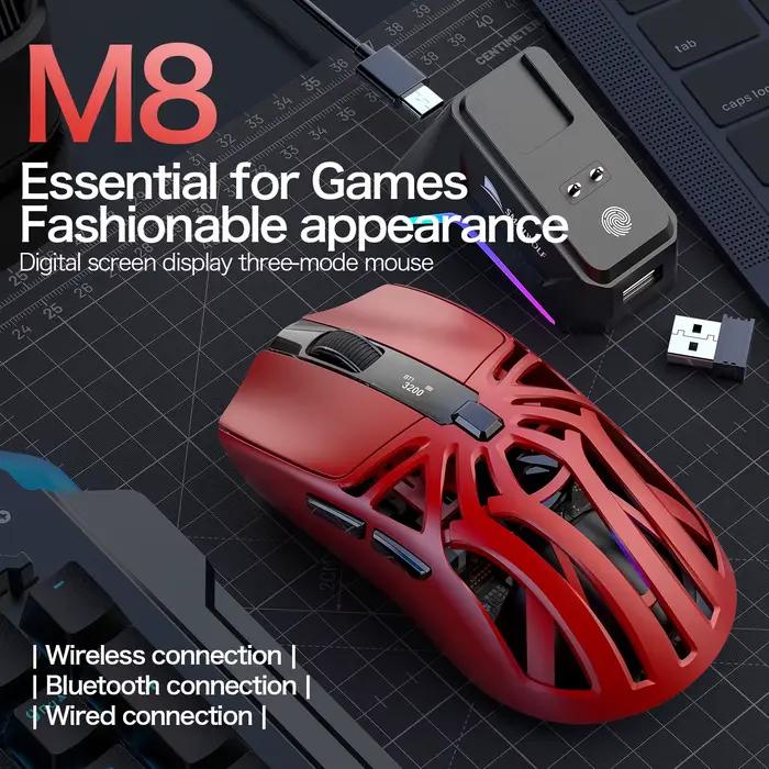 SMAILWOLF M8 souris sans fil Bluetooth trois modes légère jeu e-sports rvb charge magnétique