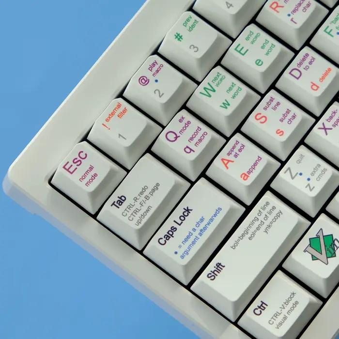 131 touches VIM thème Keycaps profil Cherry blanc GMK Keycap PBT colorant Sublimation clavier mécanique pour MX Switch 1.75U 2U Shif