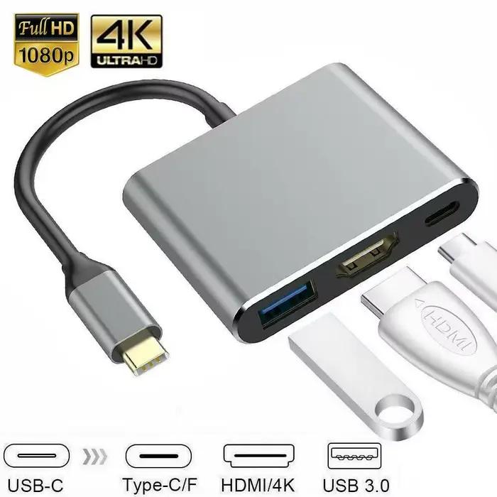 Hub USB-C 3 en 1 pour Charge Rapide et Connexion Multiport Occasions Spéciales Bureau Gaming Professionnel