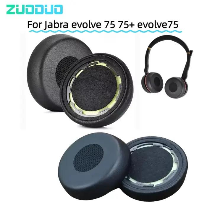 Pour Jabra évolve 75 75 + évolve75 casque antibruit 1 paire de coussinets d'oreille en cuir protéiné de remplacement housse de coussin oreillettes