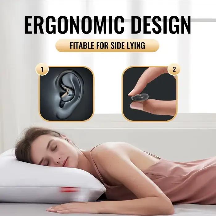 Sommeil Invisible casque suppression du bruit casques sans fil étanche sport stéréo avec micro Bluetooth Earohone