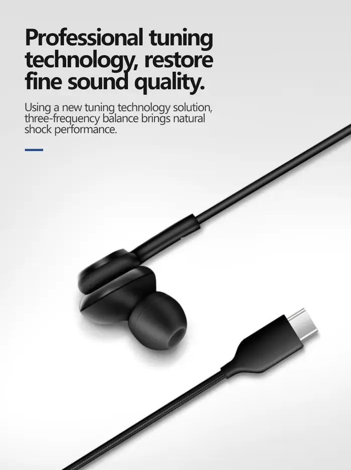Écouteurs intra-auriculaires filaires de Type C